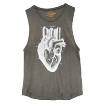 Load image into Gallery viewer, Women&#39;s Heart of the City- Grey Festival Muscle Tank
